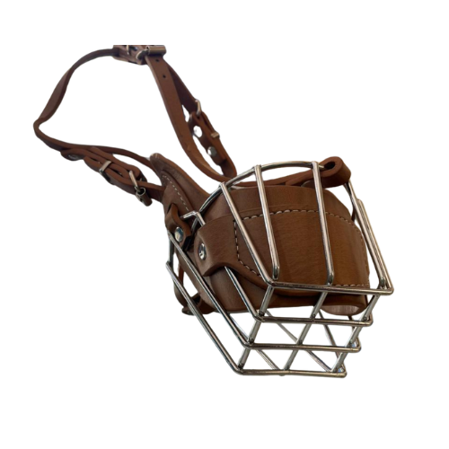 Muselière en cuir et métal pour chiens moyens et grands