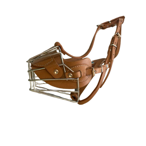 Muselière en cuir et métal pour chiens moyens et grands